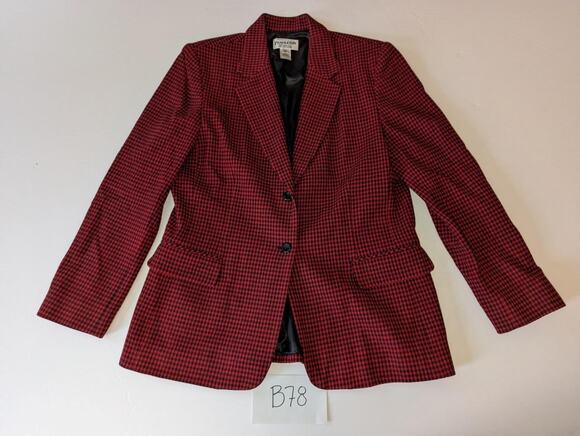 Pendleton Jackets & Blazers - Pendleton Virgin Wool Red Checkered Blazer Size 14 Vintage -0623B78